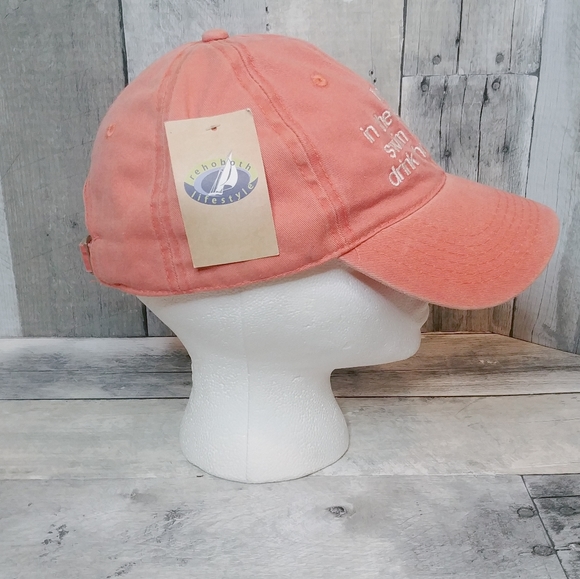 New Vibe Headwear Live In The Sunshine 100% Cotton Peach Color Baseball Hat Cap - Picture 3 of 10